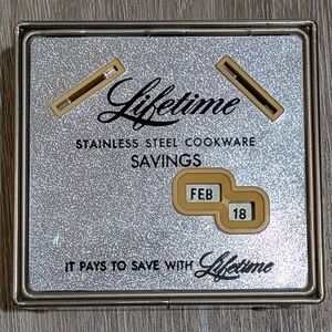 Lifetime Stainless Steel Cookware Savings Display Bank